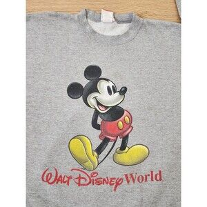 Walt Disney World Sweatshirt Adult XL Mickey Mouse Gray Pullover 80s Graphic Men